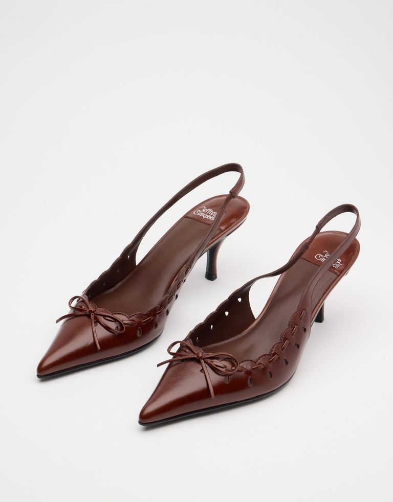 נעלי נשים - Jeffrey Campbell - נעלי סירה עם עקב CANELE - חום2