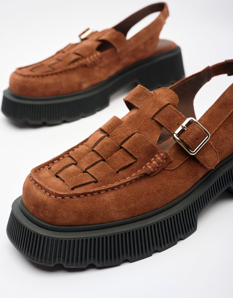 נעלי נשים - Jeffrey Campbell - נעלי פלטפורמה CROSSED זמש - חום2