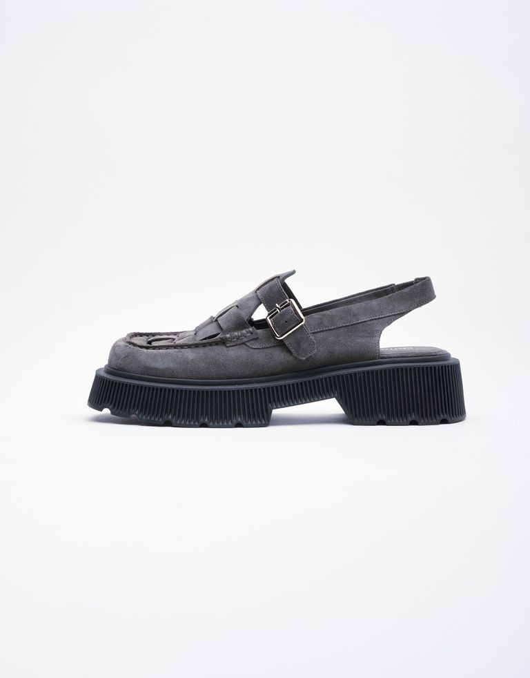 נעלי נשים - Jeffrey Campbell - נעלי פלטפורמה CROSSED זמש - אפור2