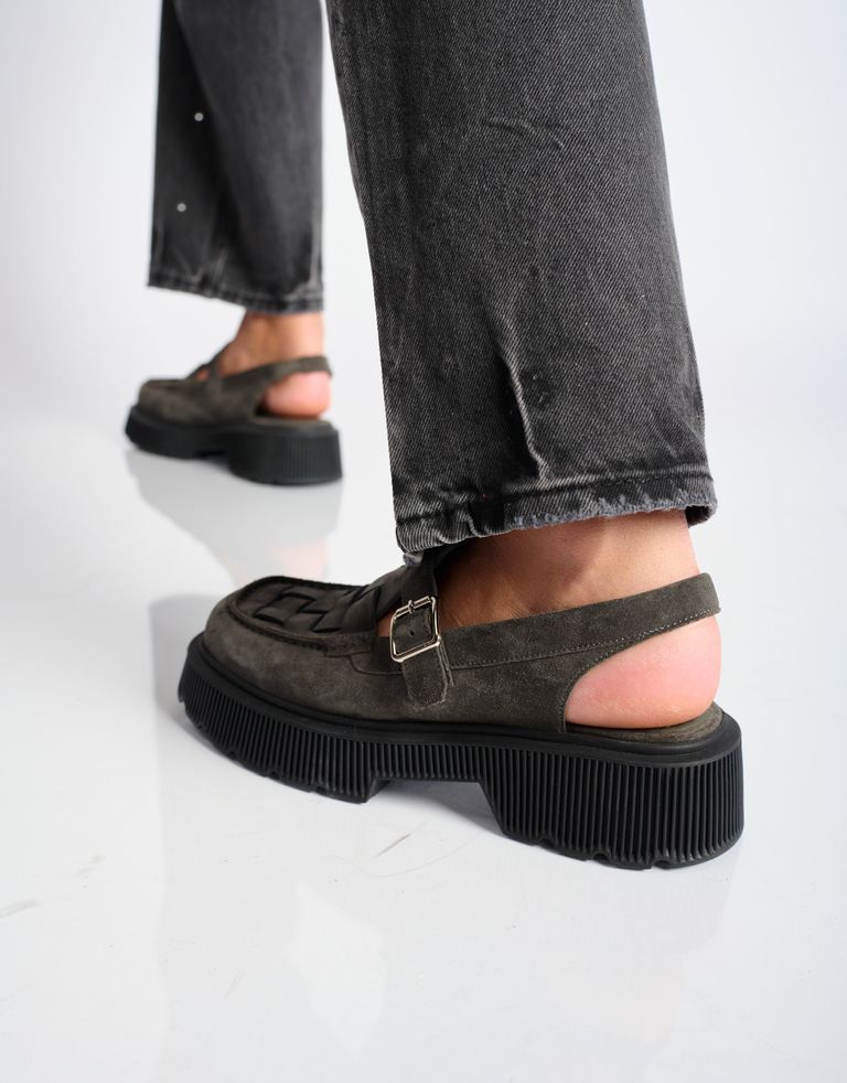 נעלי נשים - Jeffrey Campbell - נעלי פלטפורמה CROSSED זמש - אפור4