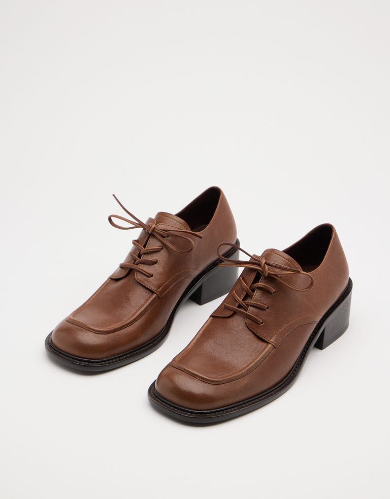 נעלי נשים - Jeffrey Campbell - נעליים עם שרוכים DETROIT - חום3