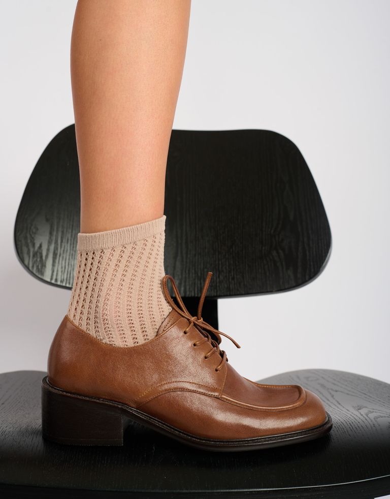 נעלי נשים - Jeffrey Campbell - נעליים עם שרוכים DETROIT - חום4