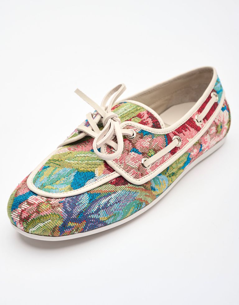 נעלי נשים - Jeffrey Campbell - מוקסינים פרחוניים BOAST - כחול3