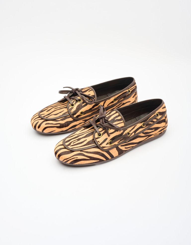 נעלי נשים - Jeffrey Campbell - מוקסינים BOAST זברה - בז'   חום3
