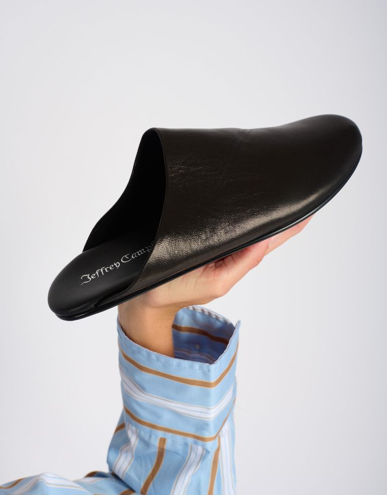 נעלי נשים - Jeffrey Campbell - כפכפי עור שטוחים GUNTER - שחור