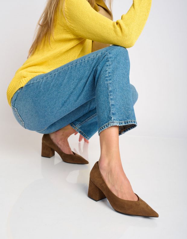 נעלי נשים - Jeffrey Campbell - נעלי סירה  HOURGLASS - חום