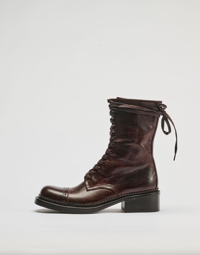 נעלי נשים - Jeffrey Campbell - מגפיים עם שרוכים LONDON - חום2