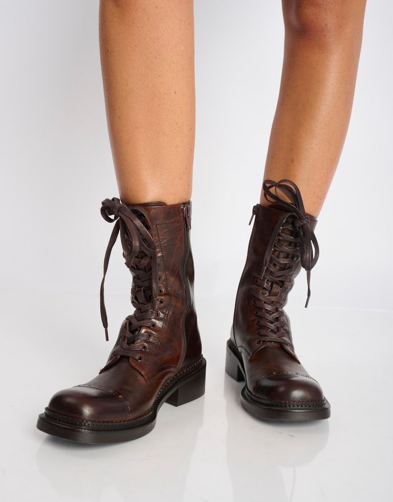 נעלי נשים - Jeffrey Campbell - מגפיים עם שרוכים LONDON - חום3