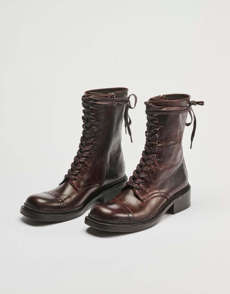 נעלי נשים - Jeffrey Campbell - מגפיים עם שרוכים LONDON - חום4