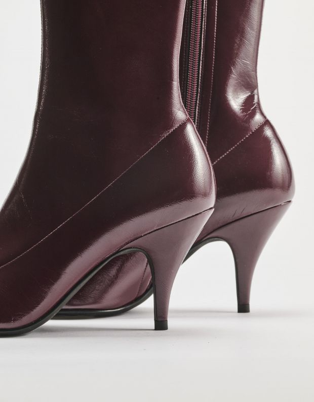 נעלי נשים - Jeffrey Campbell - מגפונים עם עקב LOOKER - בורדו