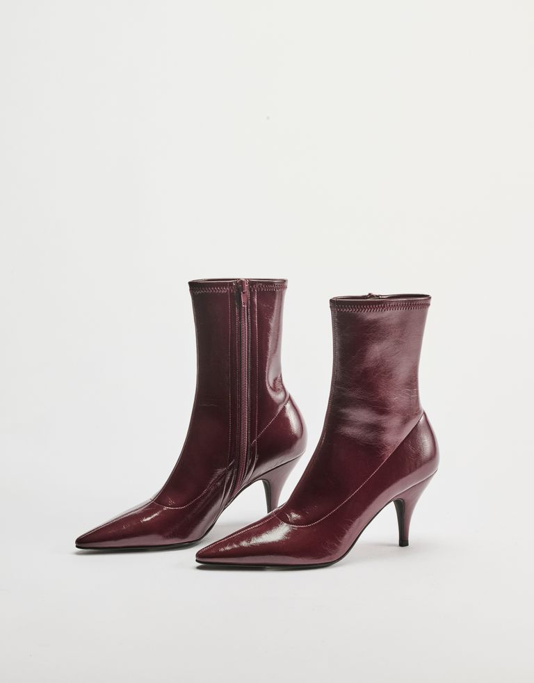 נעלי נשים - Jeffrey Campbell - מגפונים עם עקב LOOKER - בורדו3