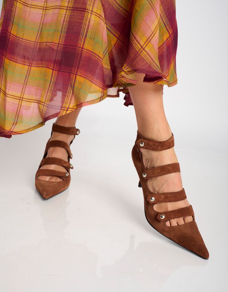 נעלי נשים - Jeffrey Campbell - נעלי עקב מזמש REPORTER - חום2