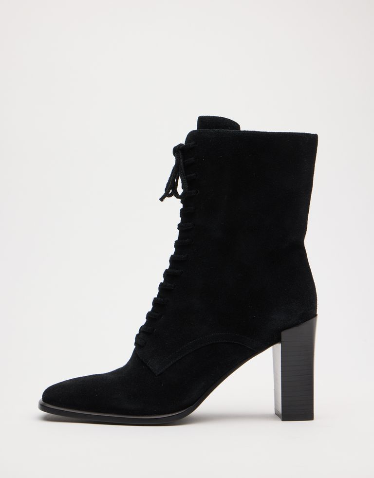 נעלי נשים - Jeffrey Campbell - מגפוני זמש עם שרוכים  SCR - שחור2