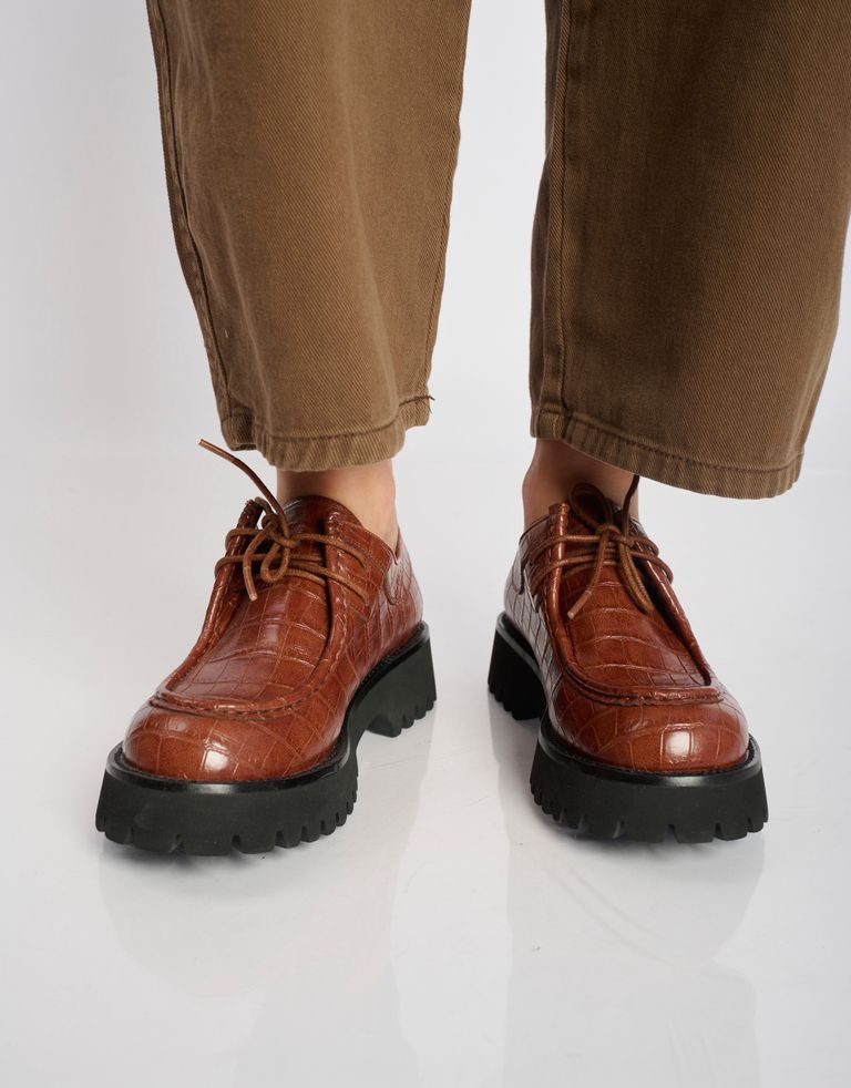 נעלי נשים - Jeffrey Campbell - נעלי אוקספורד WRITER CROC - חום4