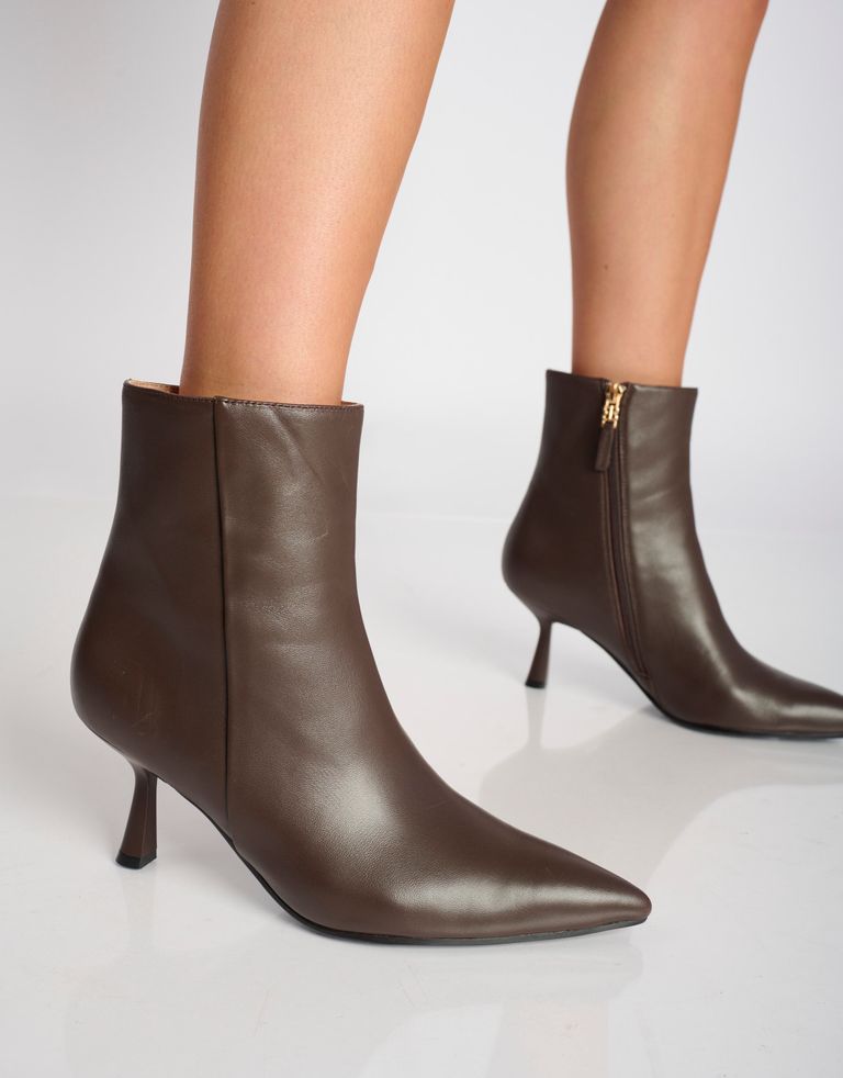 נעלי נשים - Bibi lou - מגפוני עקב SAKURA - חום כהה2