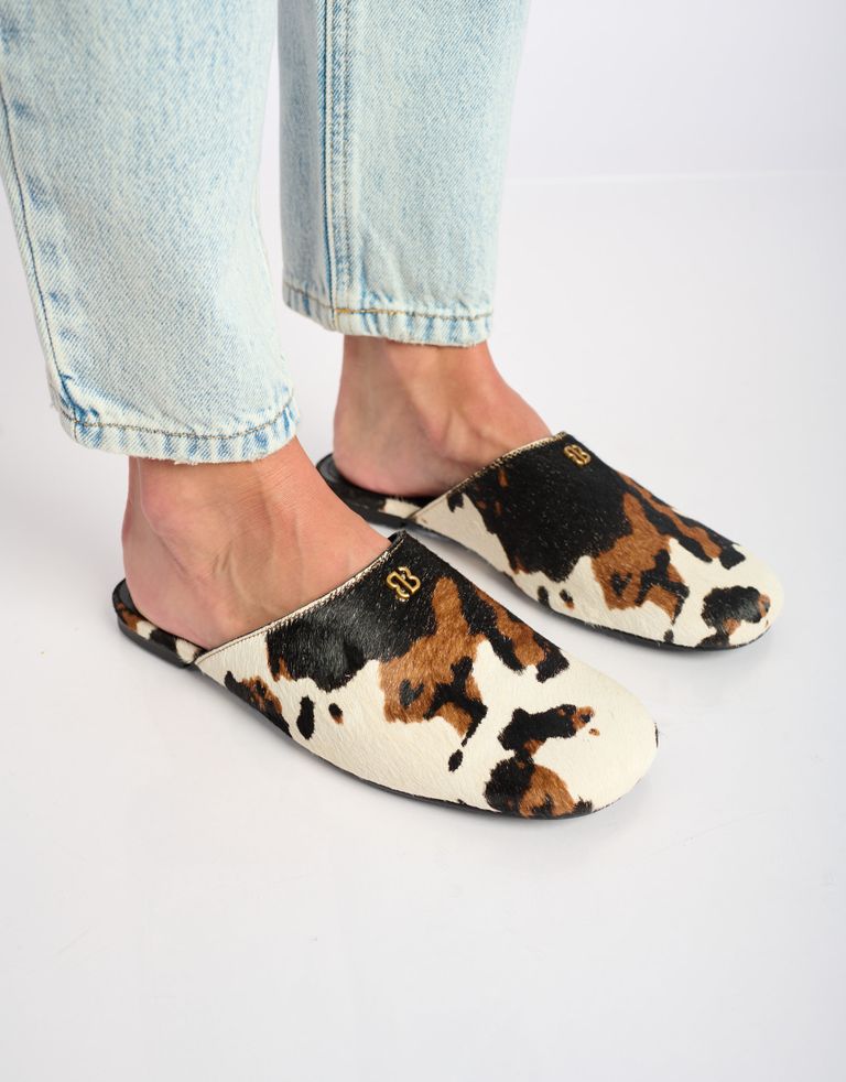 נעלי נשים - Bibi lou - כפכפים עם הדפס MARANTA - לבן   חום2