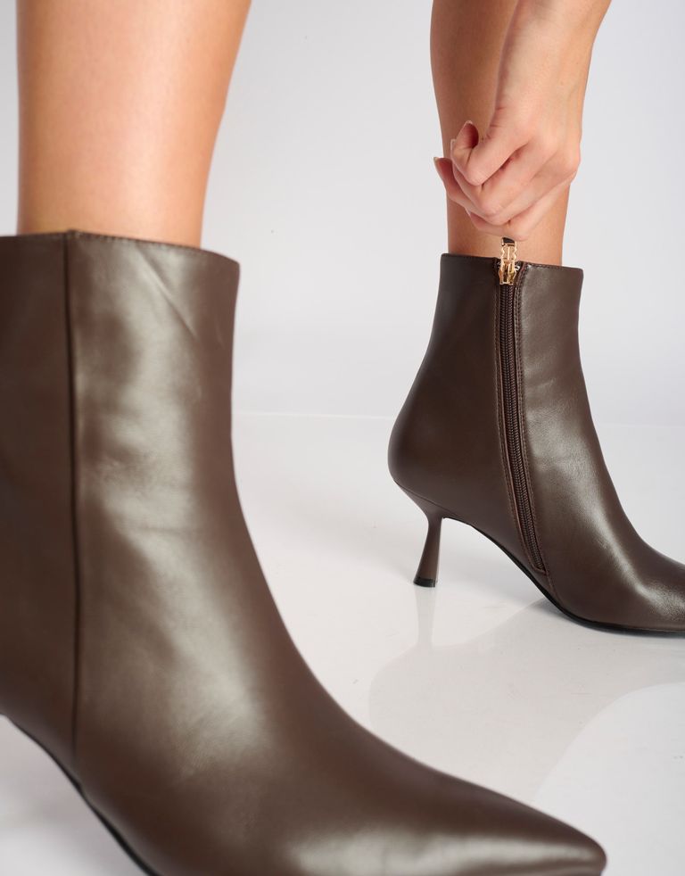 נעלי נשים - Bibi lou - מגפוני עקב SAKURA - חום כהה3