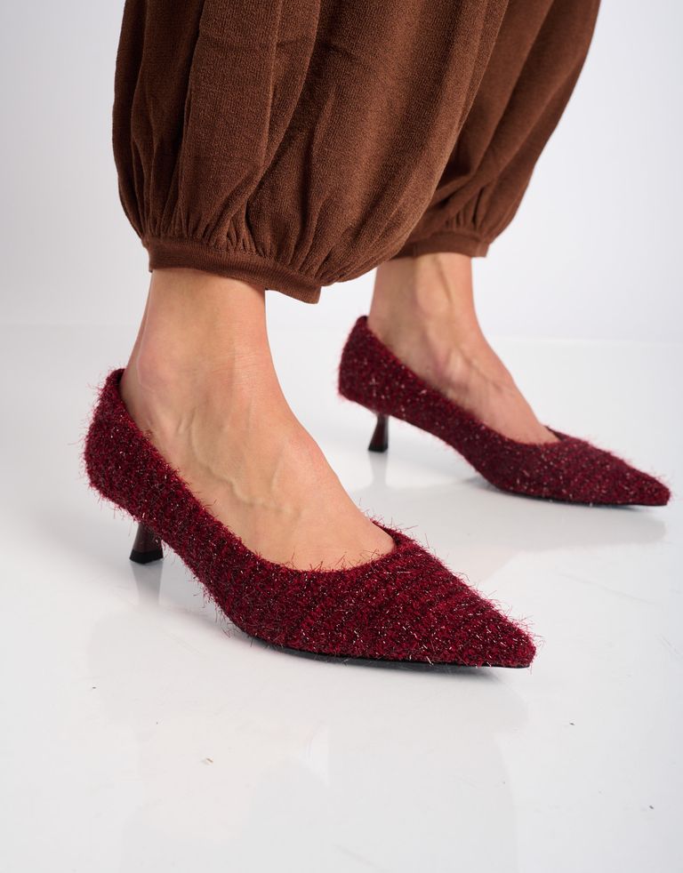 נעלי נשים - Bibi lou - נעלי סירה עם עקב LOBELIA - בורדו3