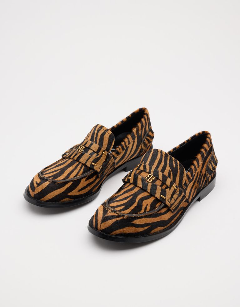 נעלי נשים - Bibi lou - נעלי מוקסין עם הדפס DALIA - זברה2