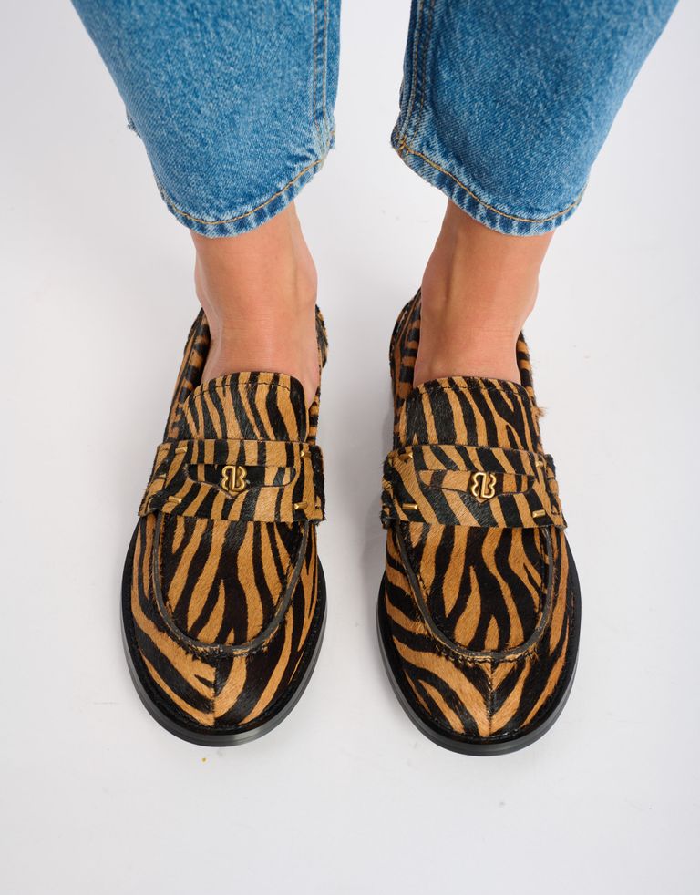 נעלי נשים - Bibi lou - נעלי מוקסין עם הדפס DALIA - זברה3