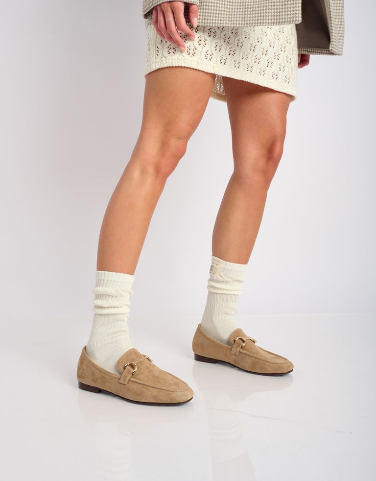 נעלי נשים - Bibi lou - נעלי מוקסין זמש ASHE - בז'2