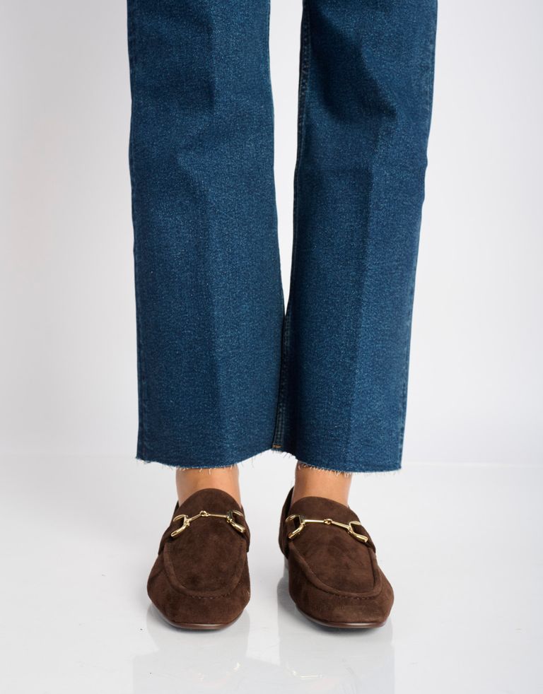 נעלי נשים - Bibi lou - נעלי מוקסין זמש ASHE - חום כהה2