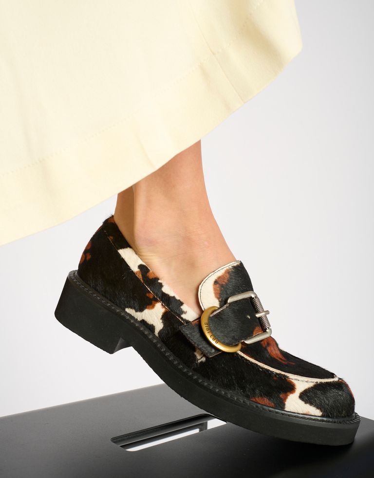 נעלי נשים - Bibi lou - נעלי מוקסין KIMIA - לבן   חום2