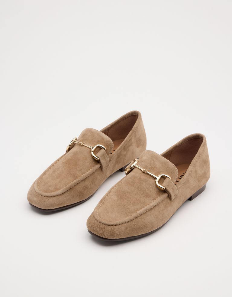 נעלי נשים - Bibi lou - נעלי מוקסין זמש ASHE - בז'3