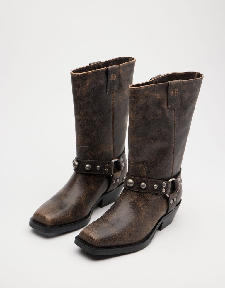 נעלי נשים - Bibi lou - מגפי בוקרים ANANDA - חום4