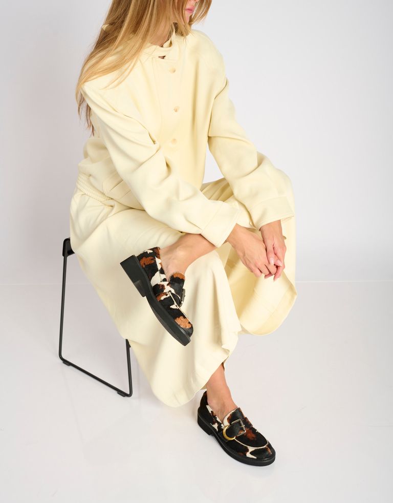 נעלי נשים - Bibi lou - נעלי מוקסין KIMIA - לבן   חום4