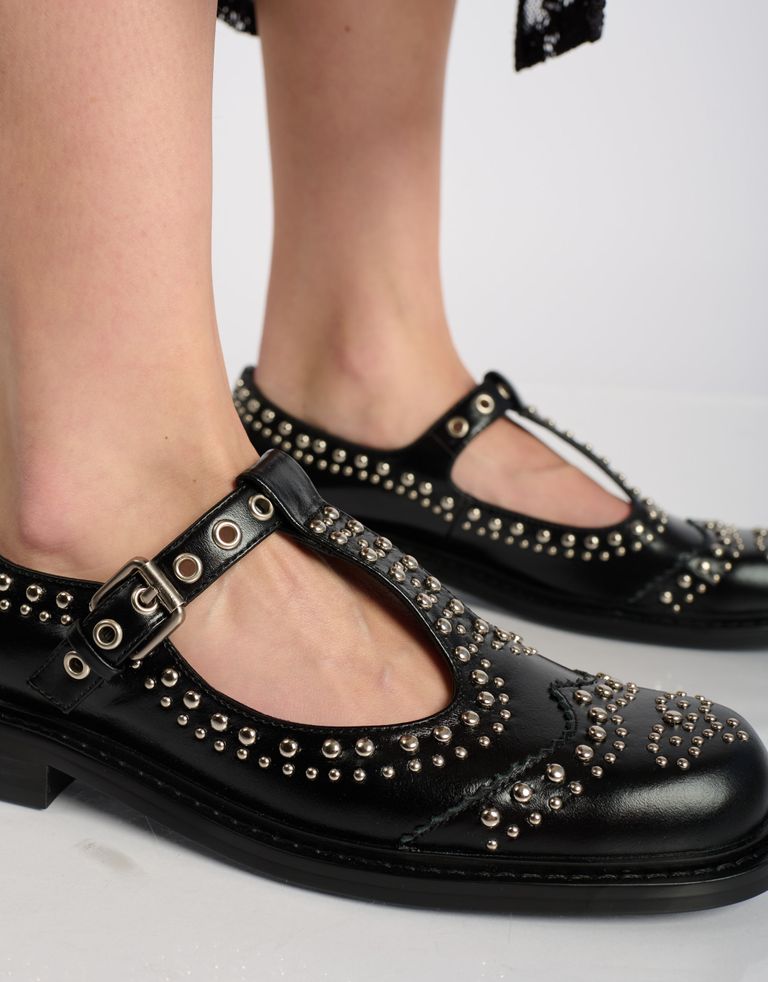 נעלי נשים - Bibi lou - נעלי בובה עם ניטים ANKA - שחור3