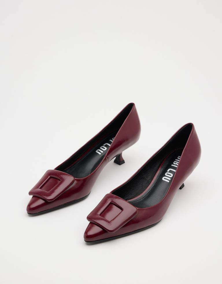 נעלי נשים - Bibi lou - נעלי סירה עם עקב BONNIE - בורדו2