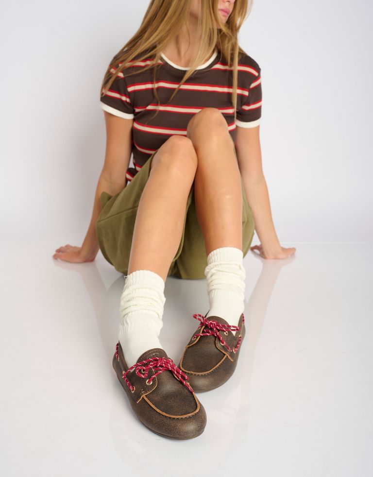 נעלי נשים - Bibi lou - נעלי מוקסין TANA - חום כהה2