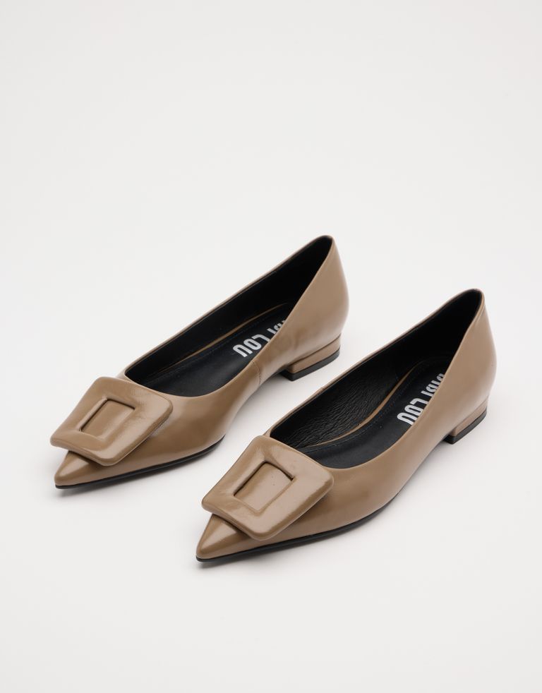 נעלי נשים - Bibi lou - נעלי סירה שטוחות BONNIE - בז'2