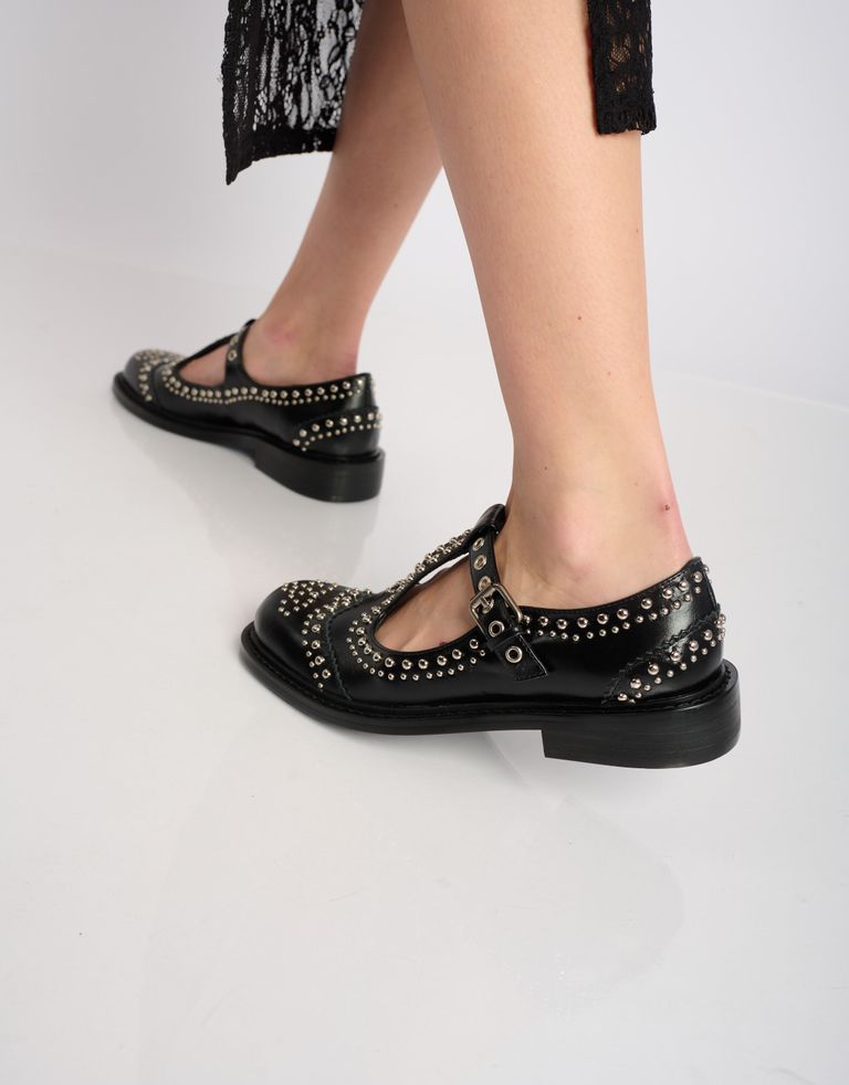 נעלי נשים - Bibi lou - נעלי בובה עם ניטים ANKA - שחור4