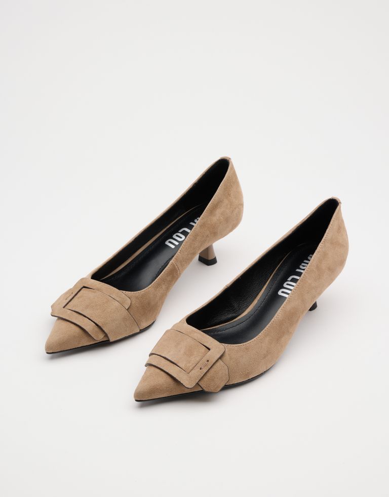 נעלי נשים - Bibi lou - נעלי סירה עם עקב ALTAR - בז'3