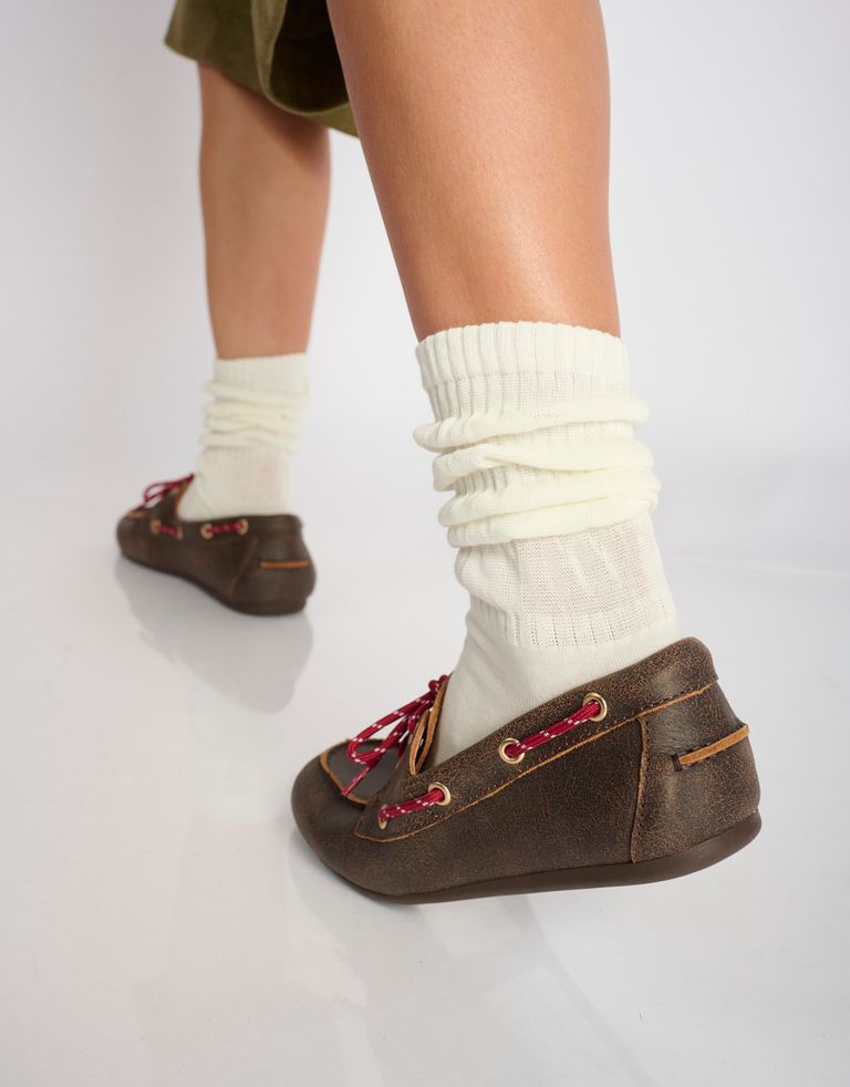 נעלי נשים - Bibi lou - נעלי מוקסין TANA - חום כהה4