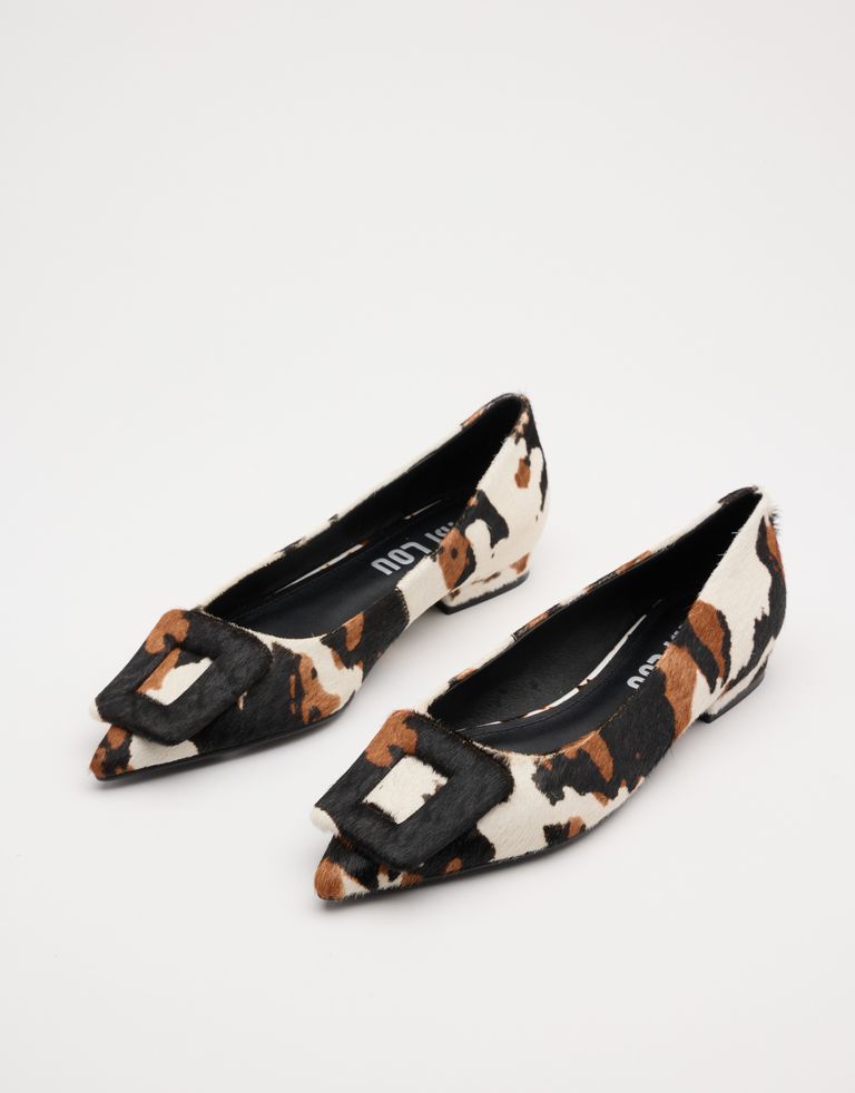 נעלי נשים - Bibi lou - נעלי סירה עם הדפס BONNIE - לבן   חום4