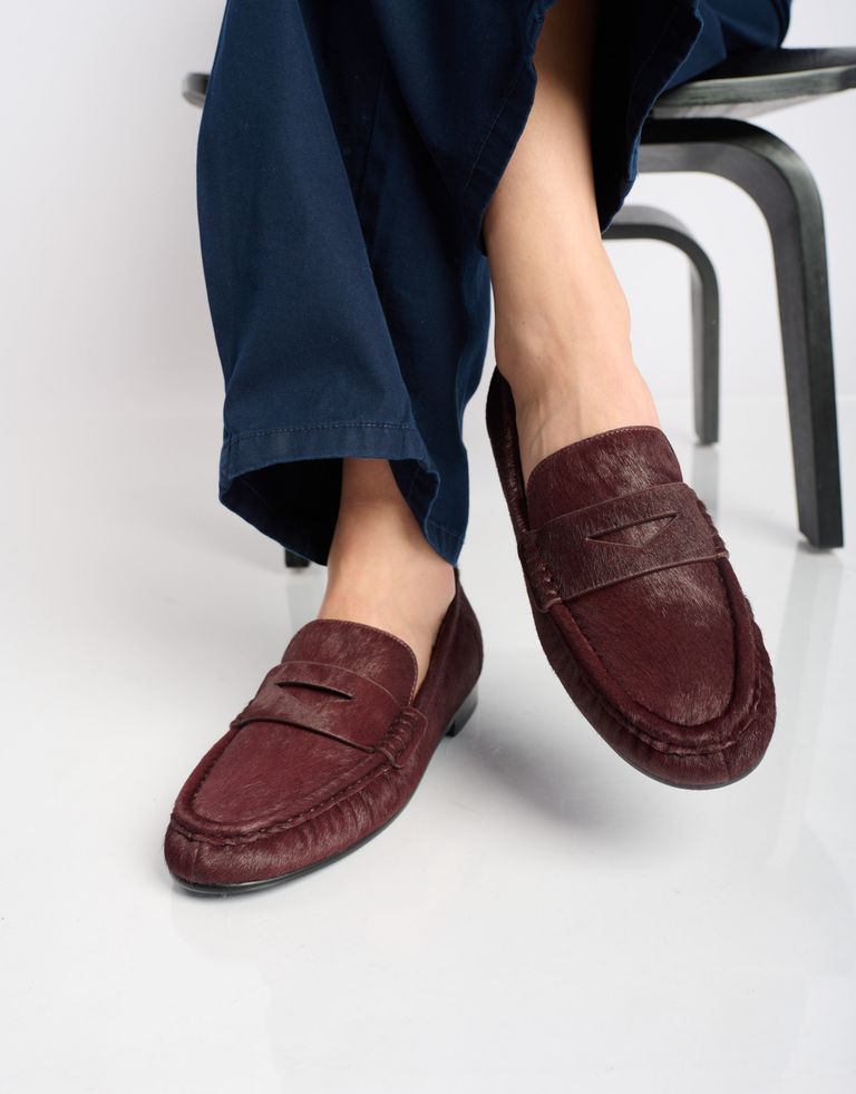 נעלי נשים - Bibi lou - נעלי מוקסין פוני LYRA - בורדו2