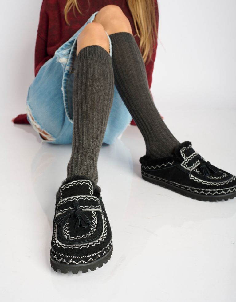 נעלי נשים - Bibi lou - כפכפי זמש MERAK - שחור3