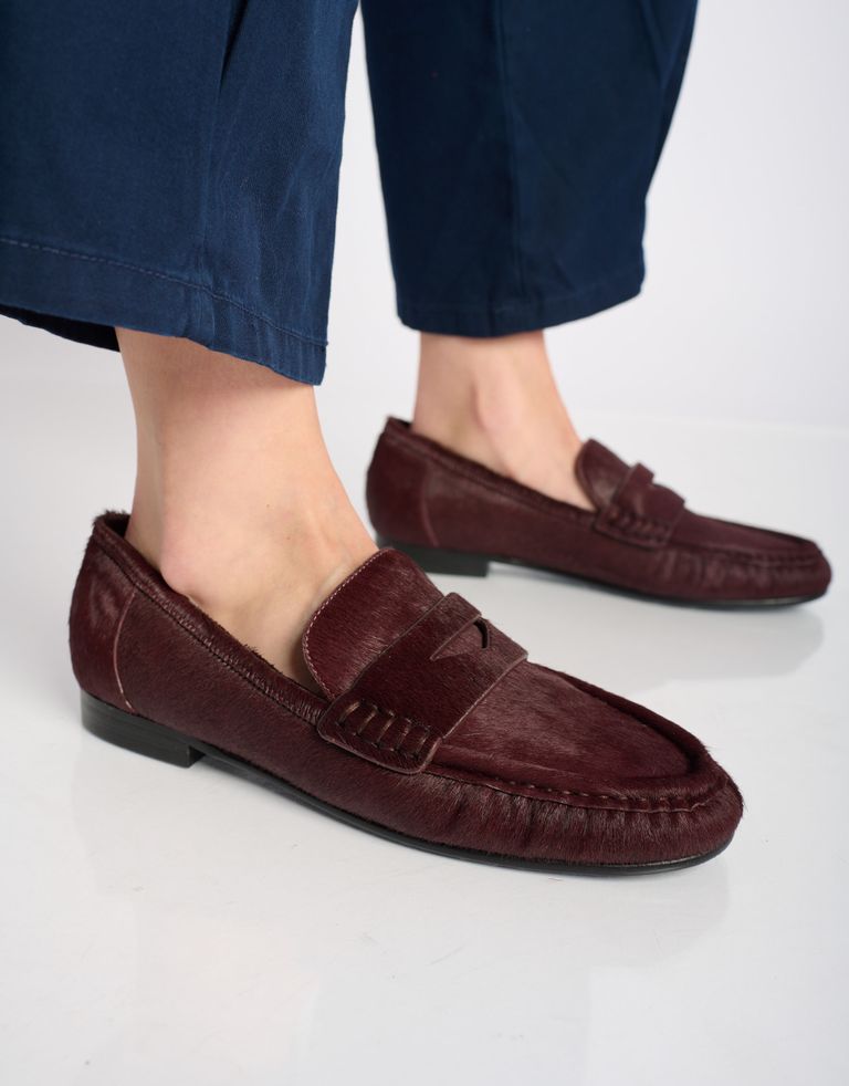 נעלי נשים - Bibi lou - נעלי מוקסין פוני LYRA - בורדו4