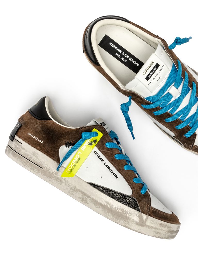 נעלי גברים - Crime London - סניקרס ALBIE - חום   לבן3