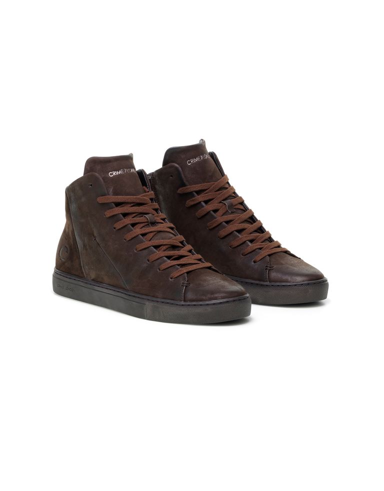 נעלי גברים - Crime London - סניקרס גבוהות KANE - חום4
