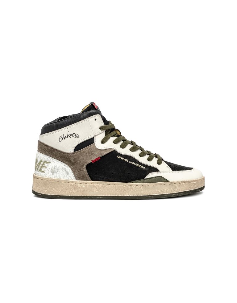 נעלי גברים - Crime London - סניקרס גבוהות LENNOX - שחור ירוק1
