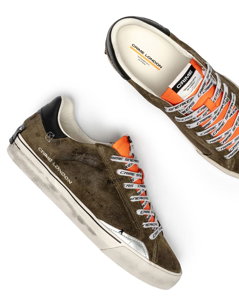 נעלי גברים - Crime London - סניקרס זמש BONO - חאקי3