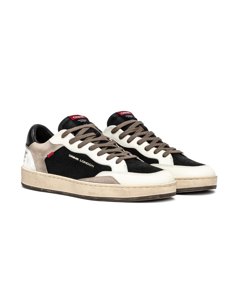נעלי גברים - Crime London - סניקרס LENNOX - שחור לבן2