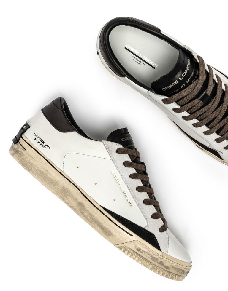 נעלי גברים - Crime London - סניקרס TOMMY - לבן   שחור3