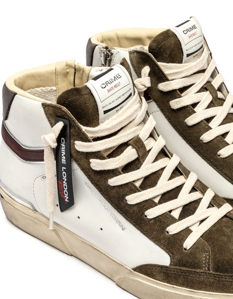 נעלי גברים - Crime London - סניקרס גבוהות JONAS - חאקי   לבן4