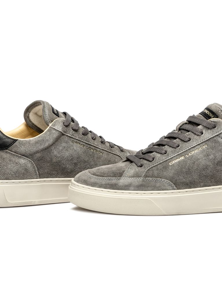 נעלי גברים - Crime London - סניקרס זמש BOB - אפור4