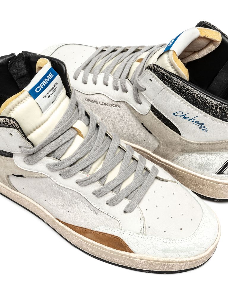נעלי גברים - Crime London - סניקרס גבוהות LENNOX - לבן4
